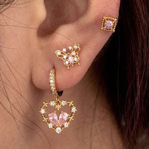 1 Piece Simple Series Classic Heart Copper No Plating Material Zircon Women Stud Earrings h5 Picture2